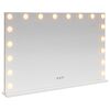 vidaXL LED Fegur&eth;arspegill Hv&iacute;t 80 x 10 x 52,5 cm Gler og st&aacute;l