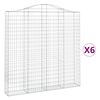 vidaXL Bogadreginn Grj&oacute;tkassi 6 stk. 200x30x200/220 cm Sinkh&uacute;&eth;a&eth; J&aacute;rn