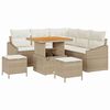 vidaXL Gar&eth;s&oacute;fa sett me&eth; p&uacute;&eth;i 8 pcs Drapplita&eth;ur p&oacute;l&yacute;rattan