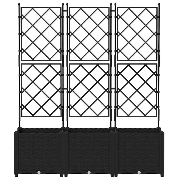 vidaXL Gar&eth;pl&ouml;ntukassi 3 pcs Svartur 120 x 40 x 143 cm St&aacute;l