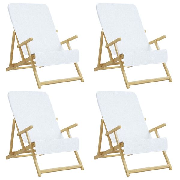 vidaXL Strandhandkl&aelig;&eth;i 4 stk. Hv&iacute;tt 60x135 cm Efni 400 g/fm