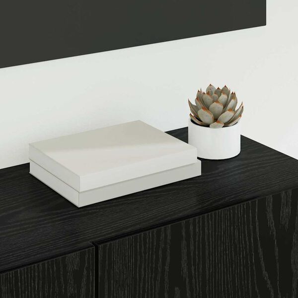 vidaXL Sj&oacute;nvarpssk&aacute;pur Vegghengt 4 pcs Svartur Eik Samsettur vi&eth;ur