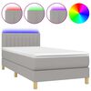 vidaXL H&oacute;lfa&eth; Springr&uacute;m me&eth; D&yacute;nu&LED Lj&oacute;sgr&aacute;tt 80x200cm Tauefni