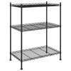 vidaXL Geymslurekki 3 Hillur 60x35x76 cm Svartur 150 kg