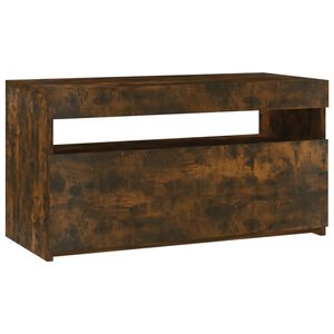 vidaXL Sj&oacute;nvarpssk&aacute;pur me&eth; LED Lj&oacute;sum Reyklitu&eth; Eik 75x35x40 cm