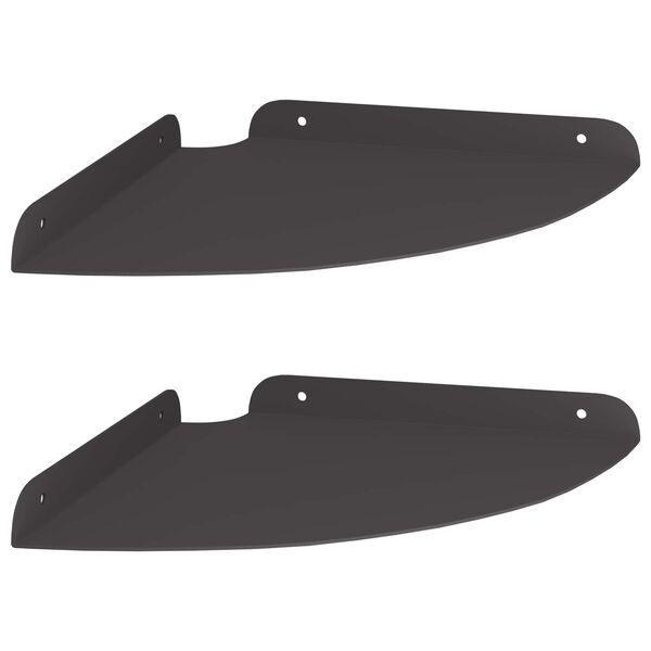 vidaXL Vegghylla me&eth; hillu me&eth; geymslu 2 pcs Svartur 24 x 24 x 2 cm