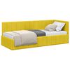 vidaXL Hornr&uacute;m ramma me&eth; h&ouml;fu&eth;gafl Gulur 80 cm x 200 cm Flauel