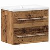 vidaXL Ba&eth;herbergisvaskarsk&aacute;pur me&eth; sk&uacute;ffu 2 pcs Gamall vi&eth;ur
