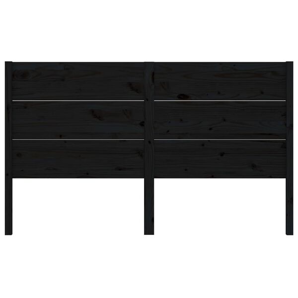 vidaXL Höfðagafl Svartur 126x4x100 cm Gegnheil Fura