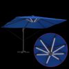 vidaXL Cantilever Roma Parasol Blátt og svart 352 x 251 x 265 cm
