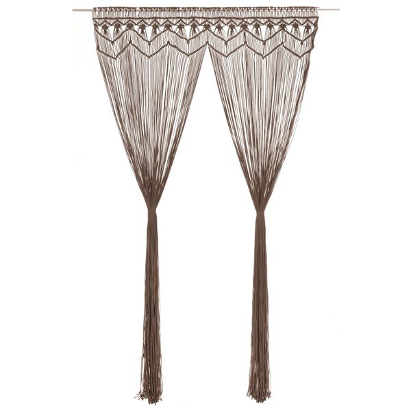 vidaXL Hnýtt Gardína Mógrá 140x240 cm Bómull