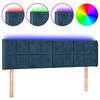 vidaXL LED H&ouml;f&eth;agafl D&ouml;kkbl&aacute;tt 147x16x78/88 cm Flauel
