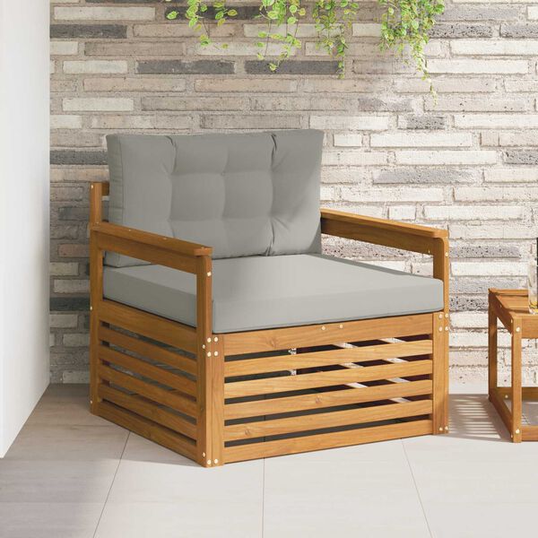 vidaXL &Uacute;ti s&oacute;fasett Solid Akas&iacute;uskei&eth; og P&oacute;lyester N&aacute;tt&uacute;rulegur