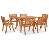 vidaXL 7 hluta Gar&eth;bor&eth;stofusett 150x90 cm &uacute;r gegnheilu akas&iacute;uvi&eth;i