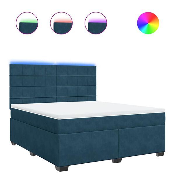 vidaXL H&oacute;lfa&eth; Springr&uacute;m Bl&aacute;tt 180x200 cm Flauel