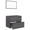 804835 vidaXL 2 Piece Bathroom Furniture Set High Gloss Grey Chipboard