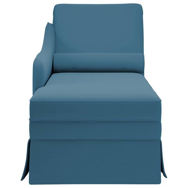 vidaXL Chaise Lounge me&eth; bolster og h&aelig;gri armp&uacute;&eth;a Blue Velvet