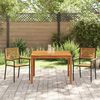 vidaXL Garður borðsett 3 pcs Svartur Poly rattan