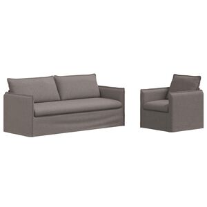 vidaXL S&oacute;fasett 2 pcs M&oacute;gr&aacute;r 196 x 82 x 85 cm d&uacute;kur