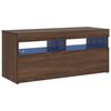 vidaXL Sj&oacute;nvarpssk&aacute;pur me&eth; LED-lj&oacute;sum Br&uacute;nn Eikarlitur 90x35x40 cm