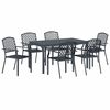 vidaXL Gar&eth;ur bor&eth;sett 7 pcs Antras&iacute;t Duftlita&eth;ur st&aacute;l