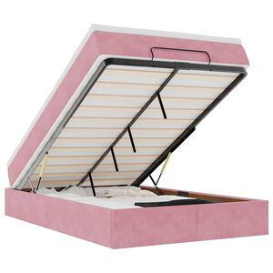 vidaXL Ottoman R&uacute;m me&eth; D&yacute;nu Bleik 120x190 cm Flauel