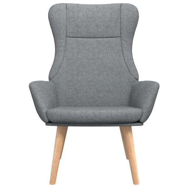 vidaXL Hægindastóll Ljósgrár Tauáklæði