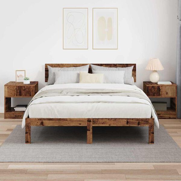 vidaXL Endabor&eth; 2 pcs Gamalt timbur 40,5 x 40 x 45 cm Samsettur vi&eth;ur