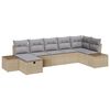 vidaXL Gar&eth;s&oacute;fa sett me&eth; p&uacute;&eth;i 7 pcs Drapplita&eth;ur p&oacute;l&yacute;rattan