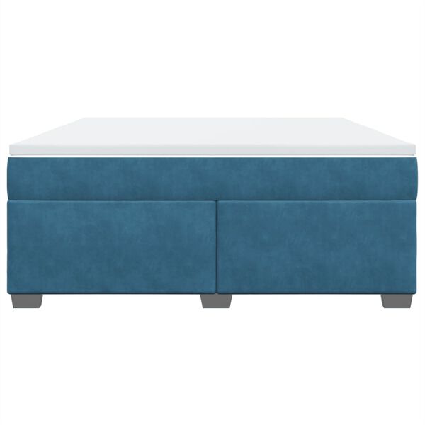 vidaXL H&oacute;lfa&eth; Springr&uacute;m D&ouml;kkbl&aacute;tt 180x200 cm Flauel