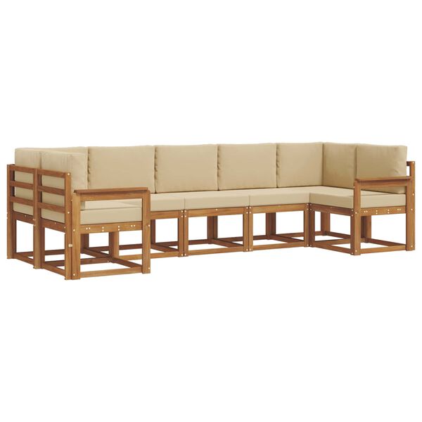 vidaXL &Uacute;ti s&oacute;fasett me&eth; p&uacute;&eth;i 7 pcs N&aacute;tt&uacute;rulegt og B&eacute;ig