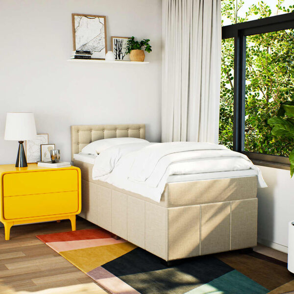 vidaXL H&oacute;lfa&eth; Springr&uacute;m me&eth; D&yacute;nu Rj&oacute;ma 90x190 cm Tauefni