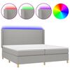 vidaXL H&oacute;lfa&eth; Springr&uacute;m me&eth; D&yacute;nu&LED Lj&oacute;sgr&aacute;tt 200x200 cm Efni
