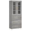 vidaXL H&aacute;r Sk&aacute;pur Gr&aacute;r Sonoma 69,5x34x180 cm Samsettur Vi&eth;ur