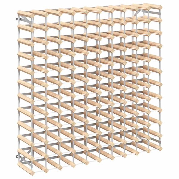 vidaXL V&iacute;nrekki fyrir 120 Fl&ouml;skur Gegnheill Furuvi&eth;ur