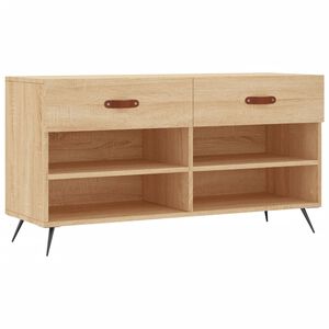 vidaXL Sk&oacute;bekkur Sonoma Eikarlitur 102x35x55 cm Samsettur Vi&eth;ur