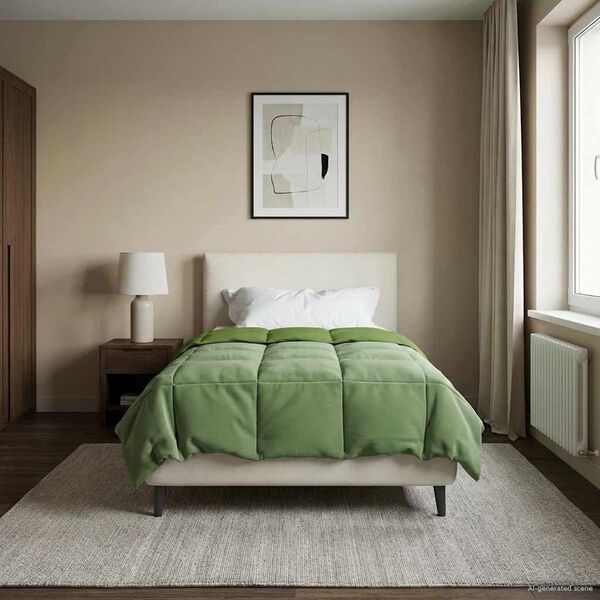 vidaXL Sumars&aelig;ng S&iacute;&eth;la&eth; Gr&aelig;nn 155 x 200 cm M&iacute;kr&oacute;f&iacute;ber