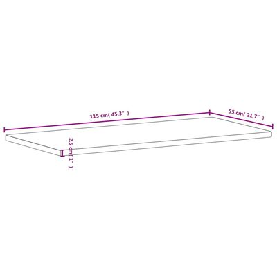 vidaXL Skrifborðsplata 115x55x2,5 cm Gegnheill Beykiviður