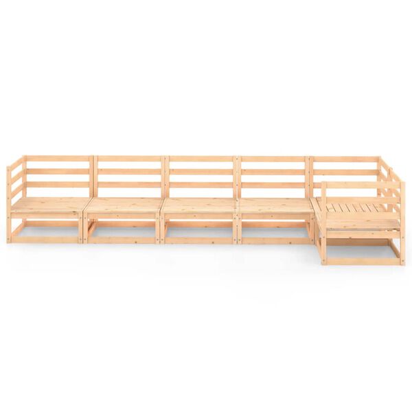 vidaXL 6 Hluta Gar&eth;s&oacute;fasett Gegnheil Fura