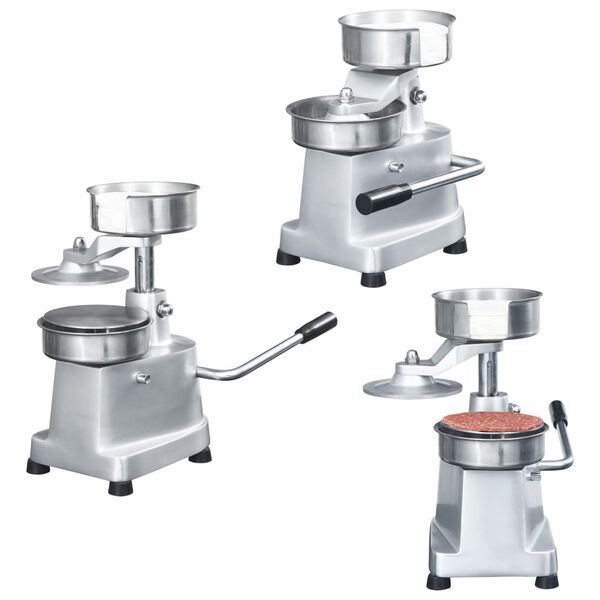 vidaXL Hamborgarapressa með 500 Hamborgarabréfum Ál 10 cm