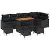 vidaXL Gar&eth;s&oacute;fa sett me&eth; p&uacute;&eth;i 10 pcs Svartur p&oacute;l&yacute;rattan