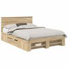 vidaXL Ramsv&iacute;k me&eth; h&ouml;fu&eth;gafl Sonoma Eik 140 x 200 cm Samsettur vi&eth;ur