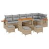 vidaXL Gar&eth;s&oacute;fa sett 10 pcs Drapplita&eth;ur p&oacute;l&yacute;rattan
