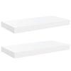 vidaXL Vegghengdar Hillur 2 stk. H&aacute;glans Hv&iacute;tar 50x23x3,8 cm MDF