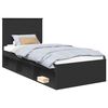 vidaXL Ramsv&iacute;k me&eth; h&ouml;fu&eth;gafl Svartur 100 x 200 cm Solid furuhikk