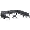 vidaXL Gar&eth;s&oacute;fa sett me&eth; p&uacute;&eth;i 12 pcs Svartur St&aacute;l