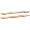 vidaXL Vegghilla 2 stk 160x20x4 cm &Oacute;me&eth;h&ouml;ndla&eth;ur Gegnheill Akas&iacute;uvi&eth;ur