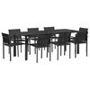 vidaXL Utandyra h&uacute;sgagna sett 9 pcs Svartur og Anthracite Vefna&eth;ur