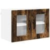 vidaXL Eldh&uacute;s sk&aacute;pur me&eth; hur&eth; Rau&eth;-eik 60 x 31 x 40 cm Samsettur vi&eth;ur