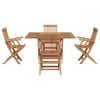 vidaXL Gar&eth;ur bor&eth;sett Br&uacute;nn Solid Teak Vi&eth;ur